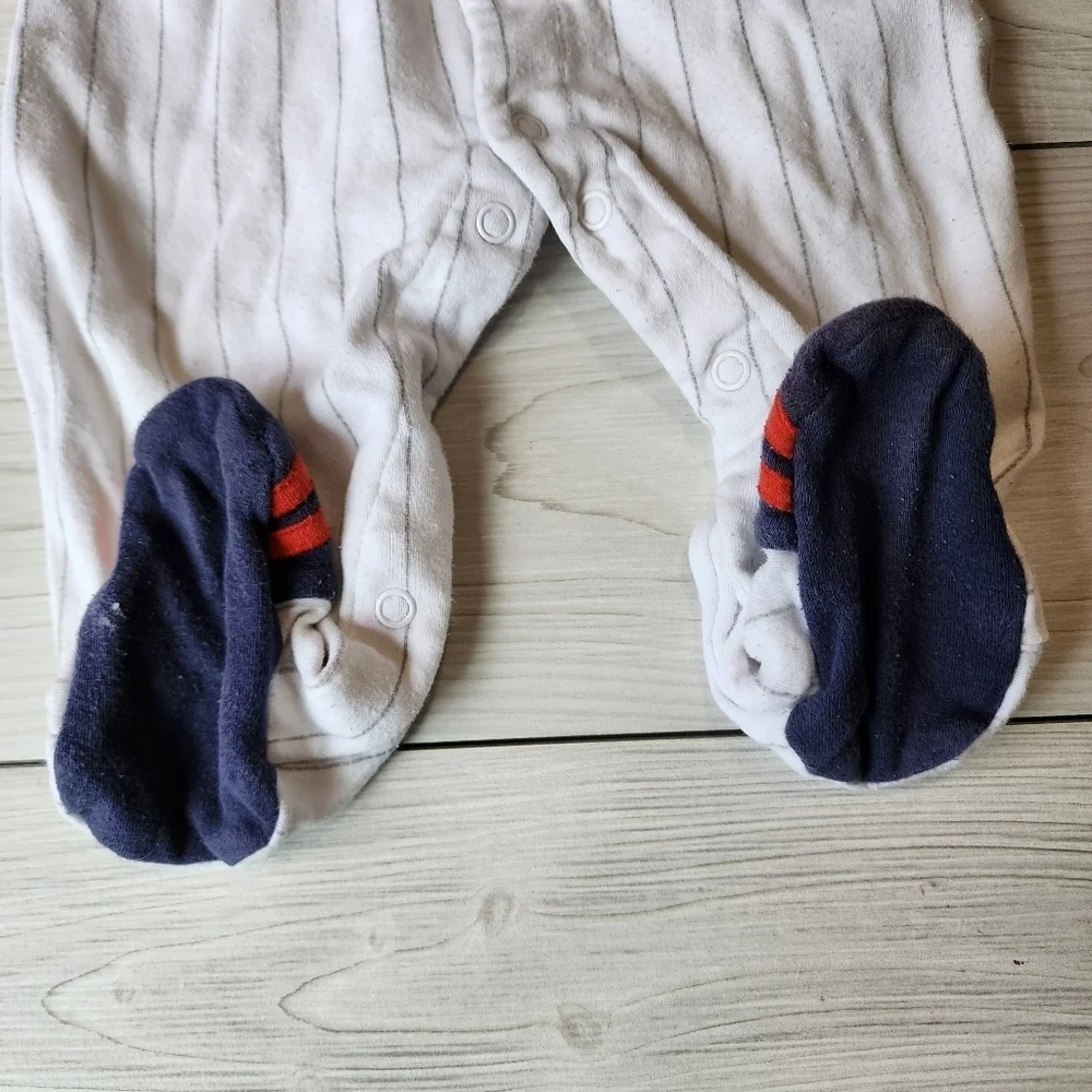 Carter's All star baseball baby footie sleeper pajama size 9 mo